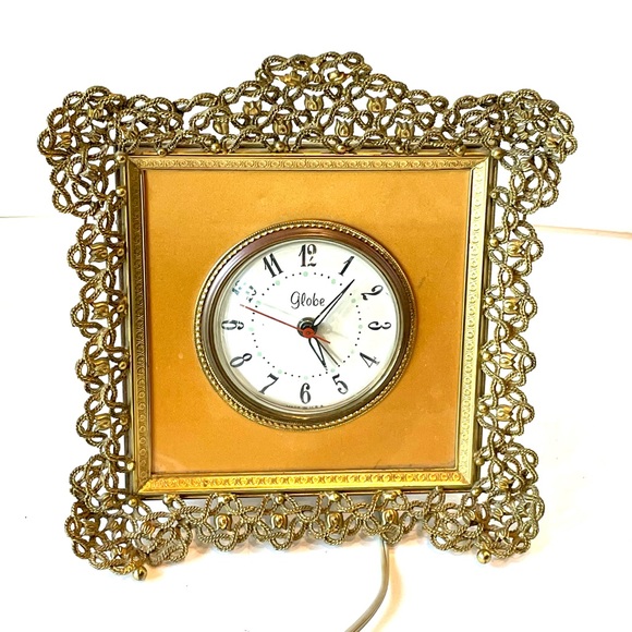 Vintage Gilt Globe Electric Alarm Clock - Picture 7 of 7